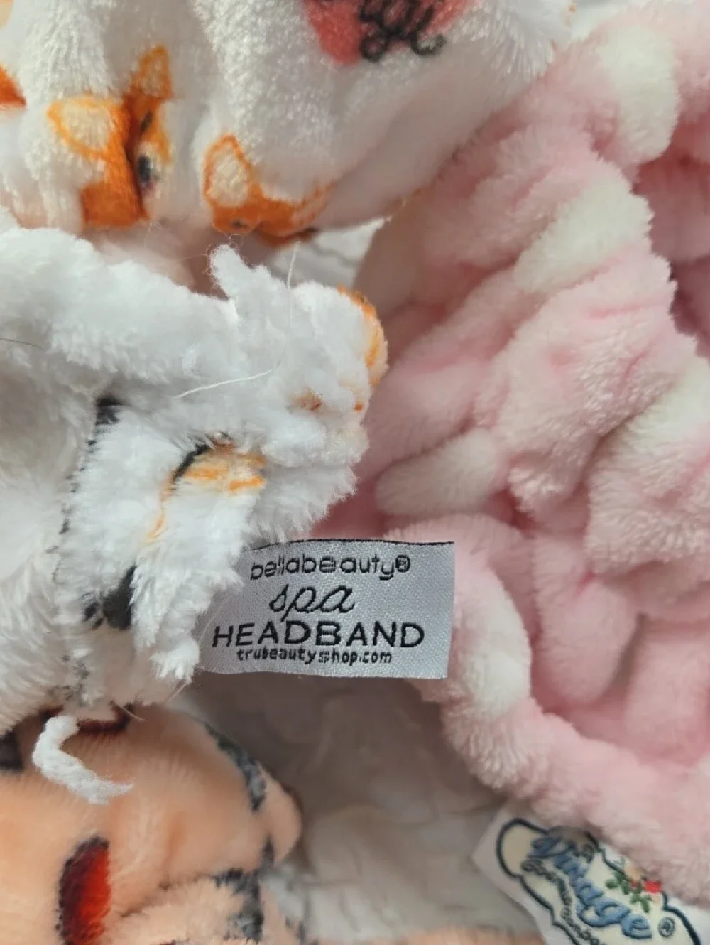 Plush Bow Kids Hair Scrunchies - Pink, Peach & White